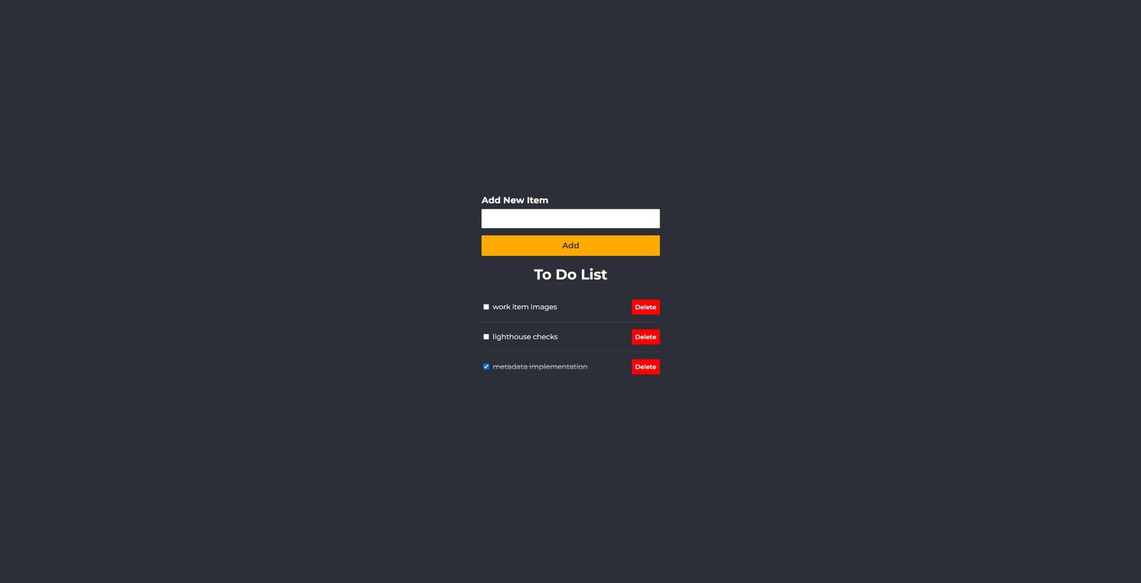 React To Do List