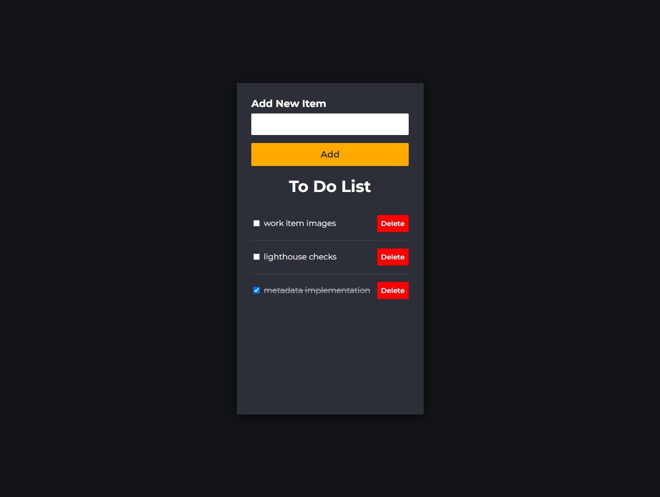 React To Do List